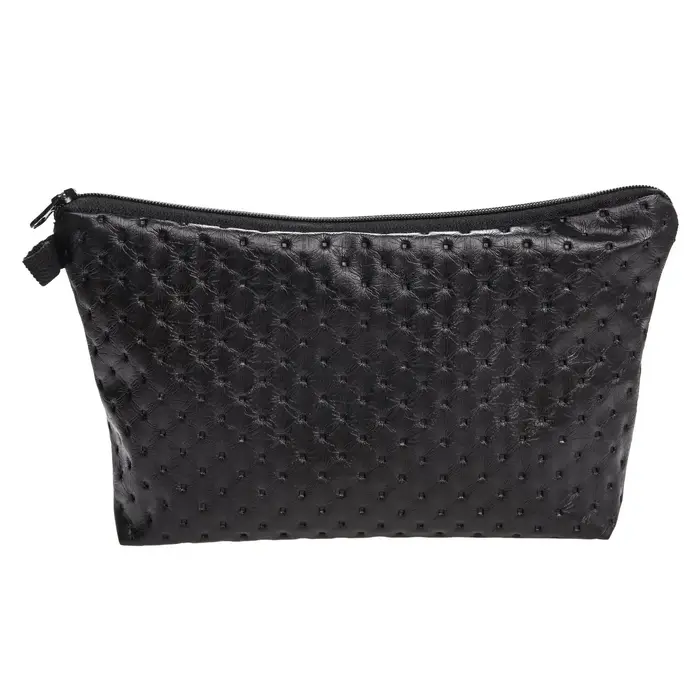 Sac à cosmétiques crâne noir pour femmes, 1 pièce, trousse de maquillage en cuir PU, organisateur de