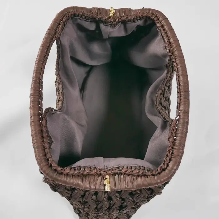 Mode paille pince coquille pochette pour femmes concepteur papier tissé sacs à main décontracté vintage