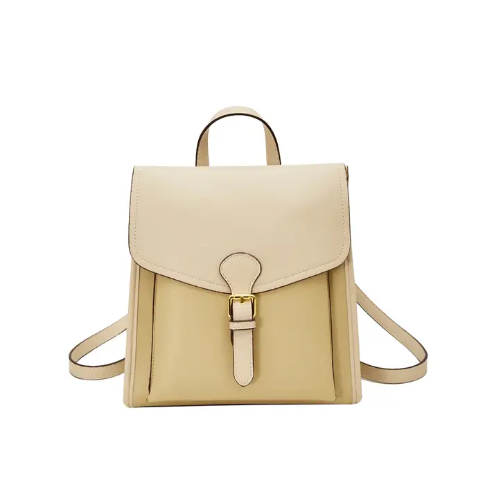 Sac à dos en cuir bicolore pour femme