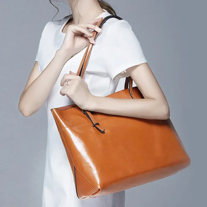 Nouveau style sac à main marron pour femme 100% cuir véritable sac à bandoulière