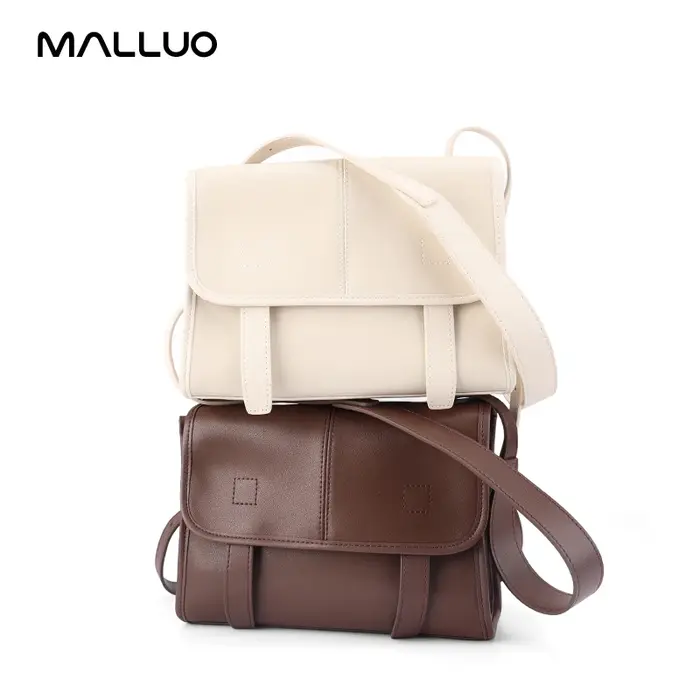 Sac à bandoulière en cuir véritable pour femmes, couleur unie, sac à bandoulière multi-poches, sac m