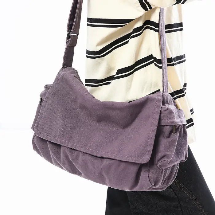 Sac messager en toile dames grande capacité sacs à main sac à bandoulière jeunes filles étudiants