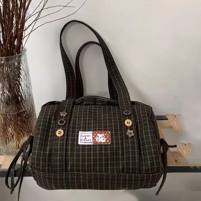 Sac à main à carreaux Orange Girl 2026