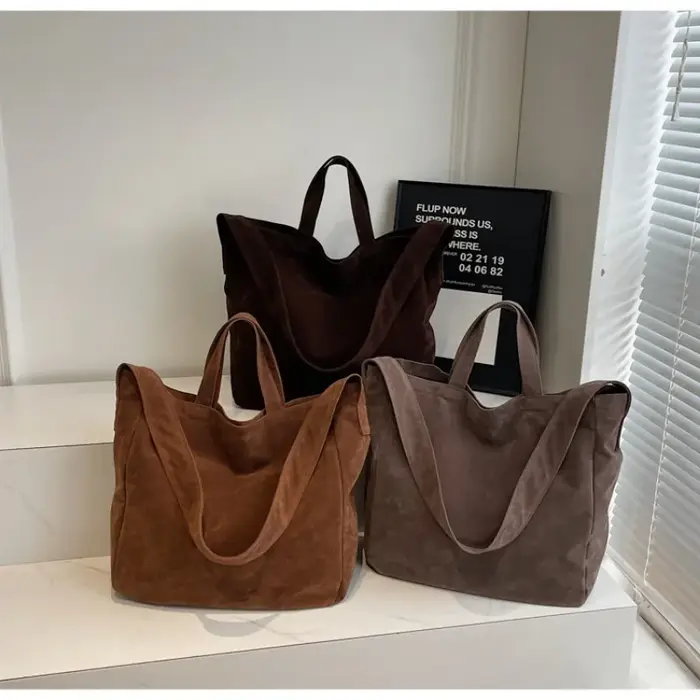 Sacs fourre-tout vintage en daim pour femmes
