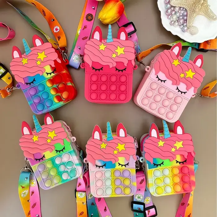 Sac bandoulière Licorne anti-stress pour filles