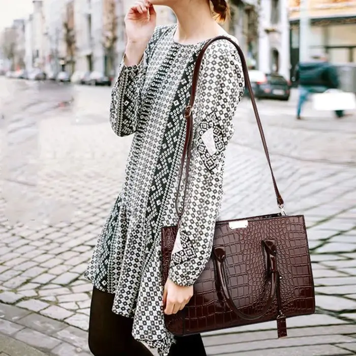 Sacs à main de luxe Alligator Designer PU cuir verni sac à bandoulière pour femmes fourre-tout rétro dames Messegner sac