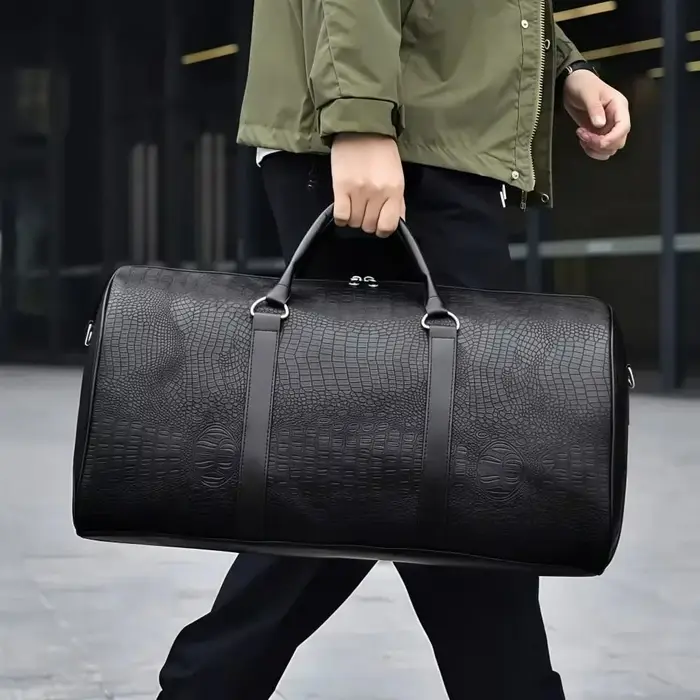 Sac de voyage en cuir PU texturé Crocodile