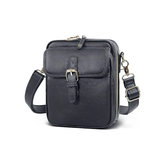 Sac messager en cuir pour femme avec bandoulière réglable et amovible, grande capacité, sac bandouli