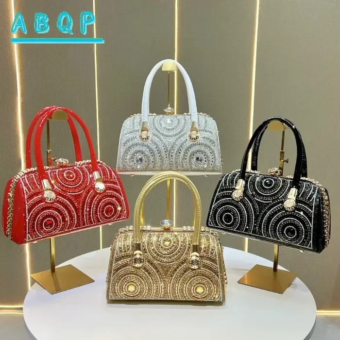 Nouveau Sac de Soirée de Luxe Incrusté de Diamants Scintillants