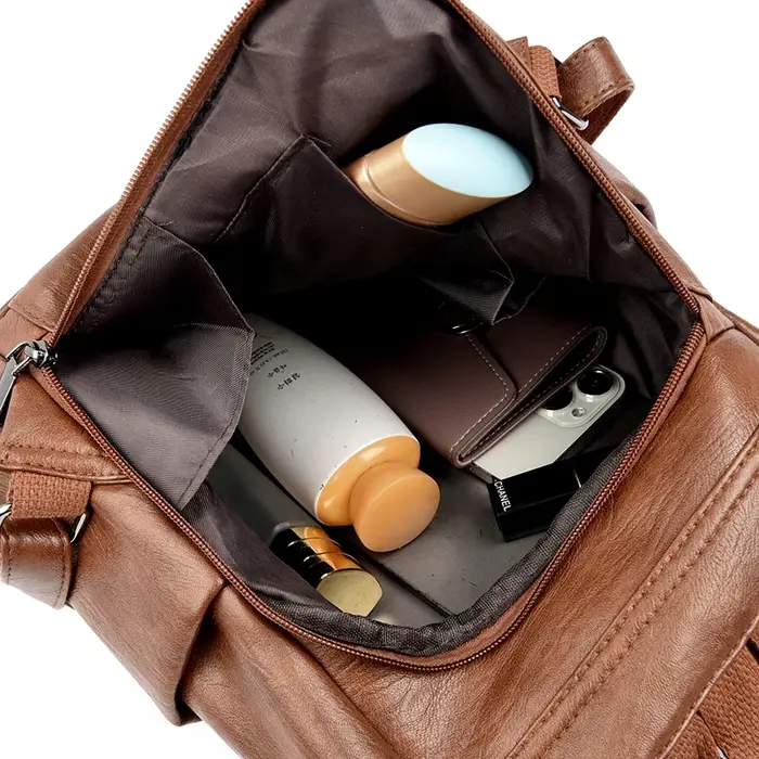 Sac à Dos Anti-Vol en Cuir de Marque de Luxe pour Femme Cartable de Bonne Qualité