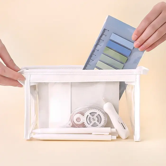 Trousse de beauté de rangement transparente