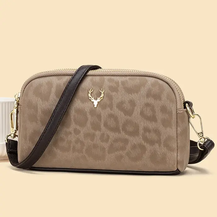 Sac à bandoulière simple imprimé léopard pour femmes