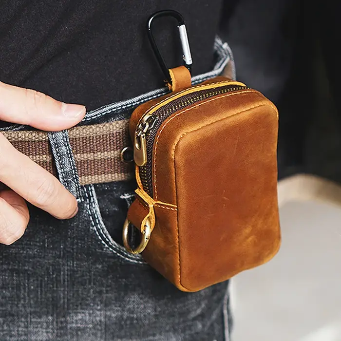 Sac en cuir avec fermeture éclair
