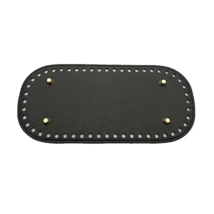 Base de sac en cuir PU 22x10cm pour sac tricoté, fond fait main avec trous, accessoires pour sac au