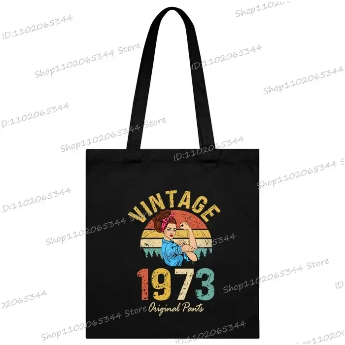 50th anniversaire sac à bandoulière femmes Vintage 1974 Original impression sac à provisions décontracté mode