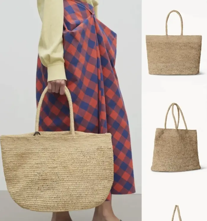 Sac fourre-tout en rotin vert mignon – Sac à bandoulière de plage en paille naturelle tressé à la main