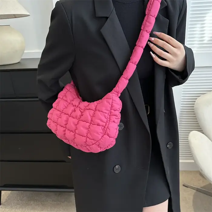 Sacs à bandoulière plissés matelassés pour femmes sac rembourré