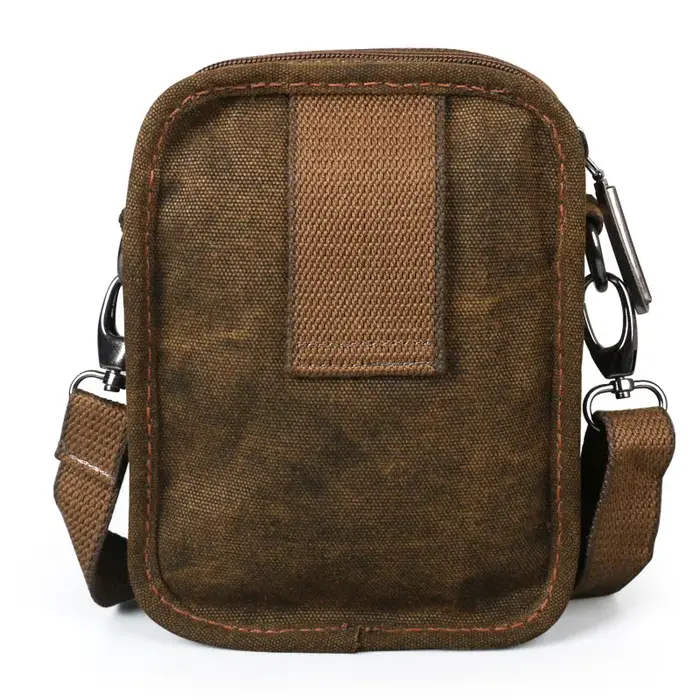 Petit Sac en Toile Vintage avec Poches Multifonctionnelles