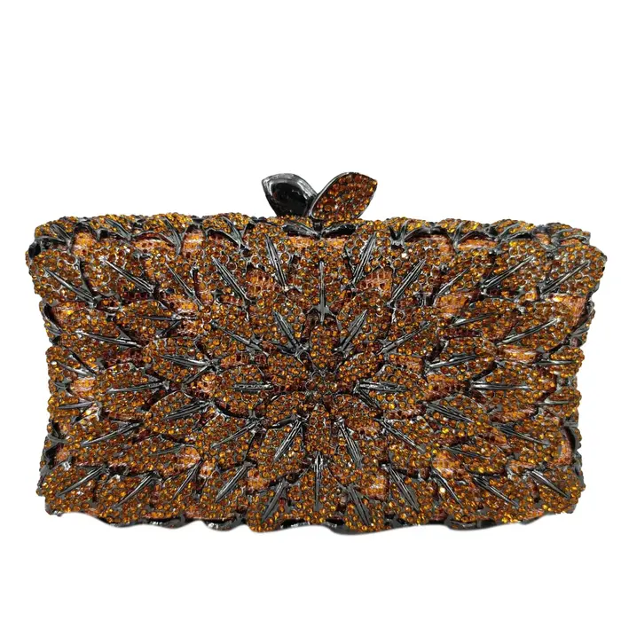Boutique De FGG-Pochette de Soirée en Bronze pour Femme
