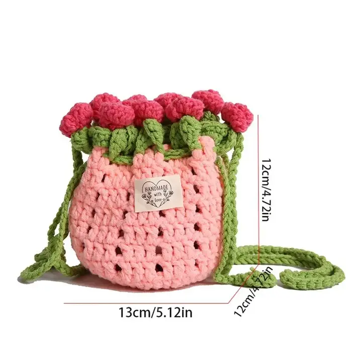 Sac tissé en Bouquet de roses bohème