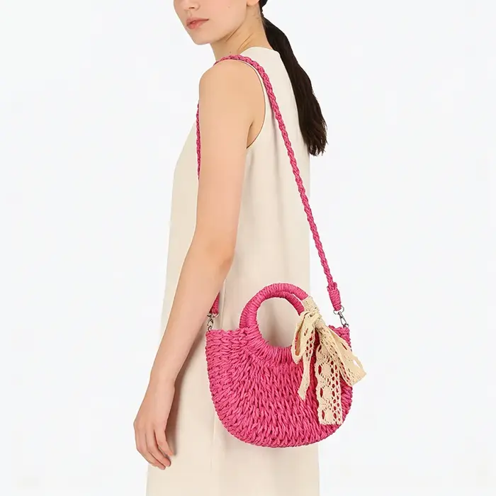 Sac panier en osier tendance pour femme