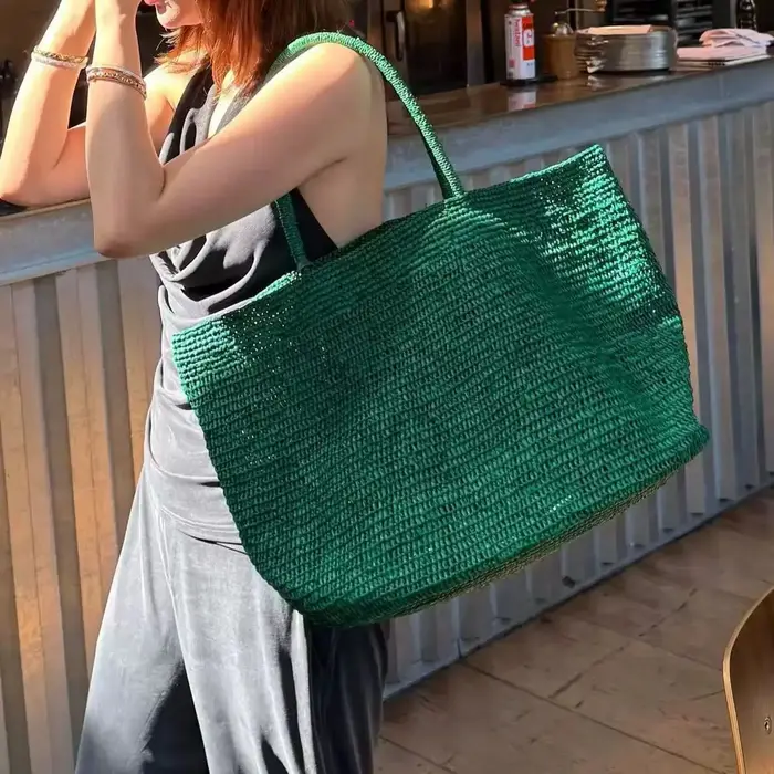 Grand sac fourre-tout en rotin tressé à la main 2026 pour femme