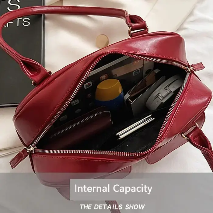 Rétro rouge femmes sacoche Hobo sac en cuir verni Multi poche luxe concepteur sac à main femme épaule sous les bras sac