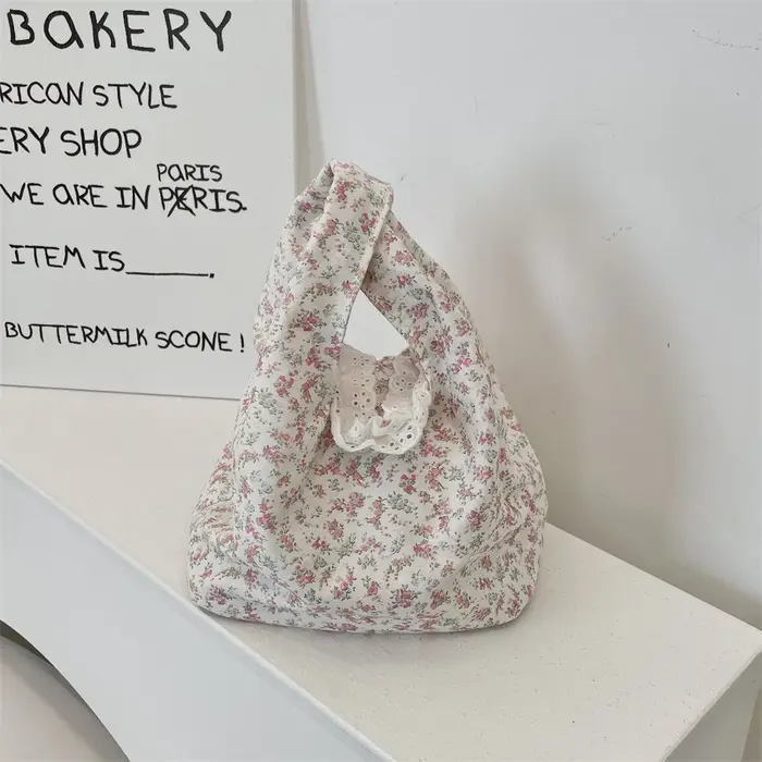 Sac à main doux et frais à motif floral, style coréen, grande capacité, pour les sorties printanière