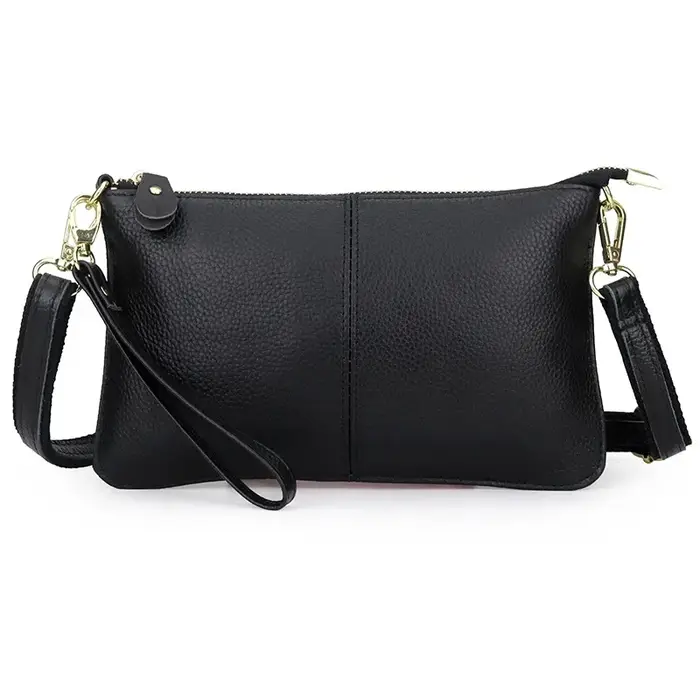Sacs bandoulière en cuir véritable pour femmes, pochettes à poignet, sacs messager en cuir véritable