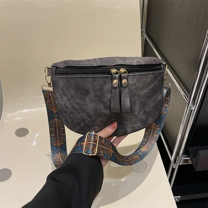 Hobo – sacoche de couleur unie pour femmes, sac de poitrine de luxe de styliste, sacs de taille en c