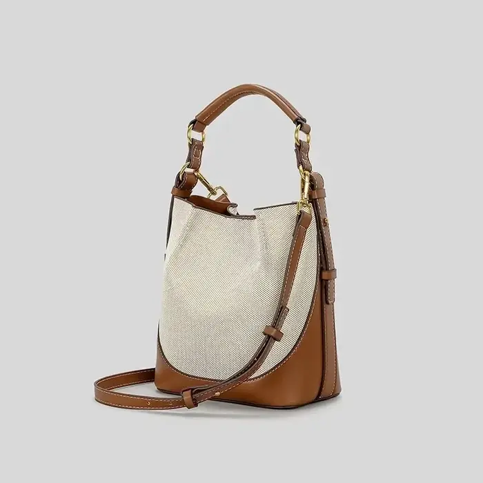 Sac seau en toile à panneaux pour femmes