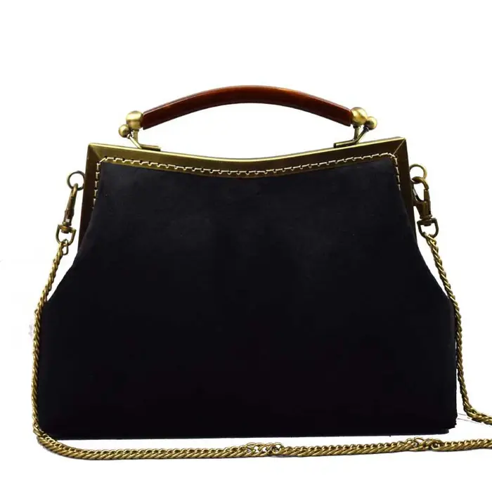 Classique Vintage noir sacs mère cadeau velours sac