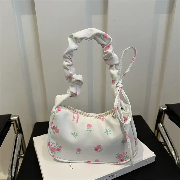 Sacs à main plissés à imprimé floral pour femmes