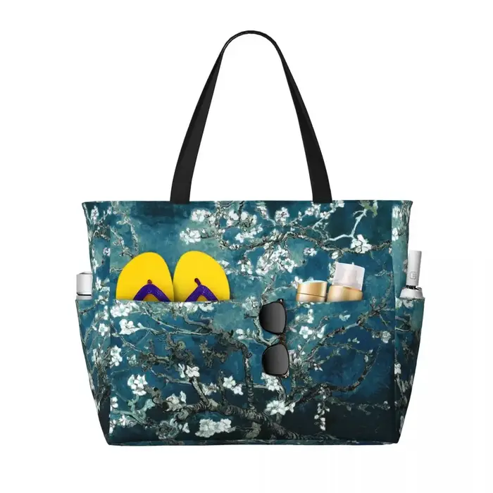 Sac fourre-tout personnalisé Van Gogh fleurs d'amande femmes grande capacité