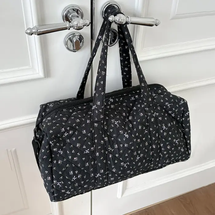 Sac de voyage léger matelassé à fleurs de grande capacité