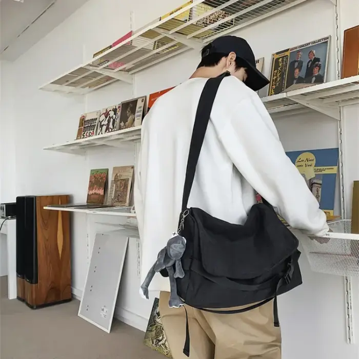 Sac messager en toile dames grande capacité sacs à main sac à bandoulière jeunes filles étudiants