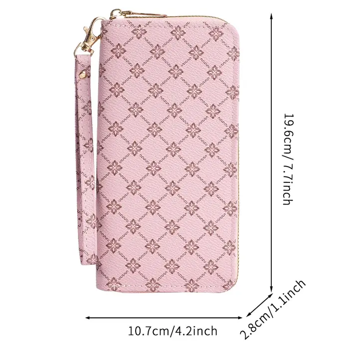 Nouvelle niche tendance européenne et américaine impression longue grande capacité portefeuille multifonctionnel pochette sac en gros