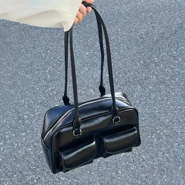 JIAERDI rétro blanc Bowling sac à main femmes filles chaudes en cuir poche Chic sac