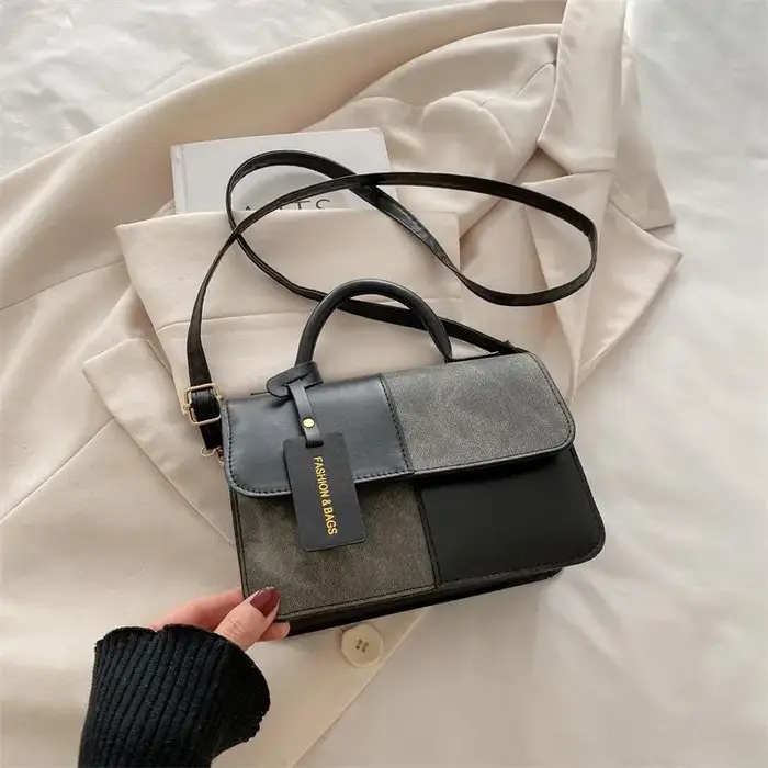 Sac fourre-tout tendance pour femme en cuir PU, style chic, à porter à l'épaule ou en bandoulière