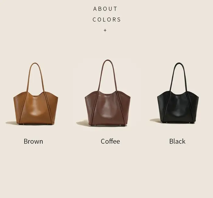 Sac fourre-tout en cuir véritable pour femmes, couleur unie, grande capacité, sac à bandoulière pour