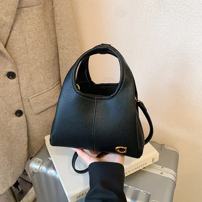 Sac à main marron café en similicuir suédé pour femme