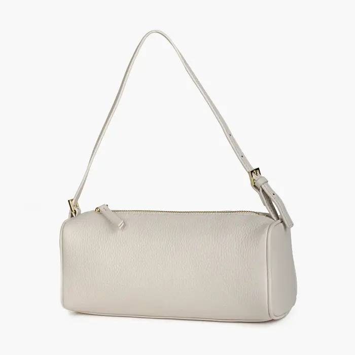 Donna-in – sac à main en cuir de vache véritable, en forme de baril, en cuir de veau naturel pleine