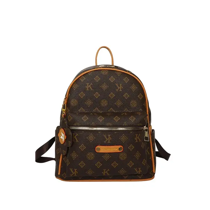 Sac à dos en cuir pour femmes tendance, grande capacité, léger, sac à dos de voyage pour femmes, imprimé floral rétro, sac à dos de randonnée