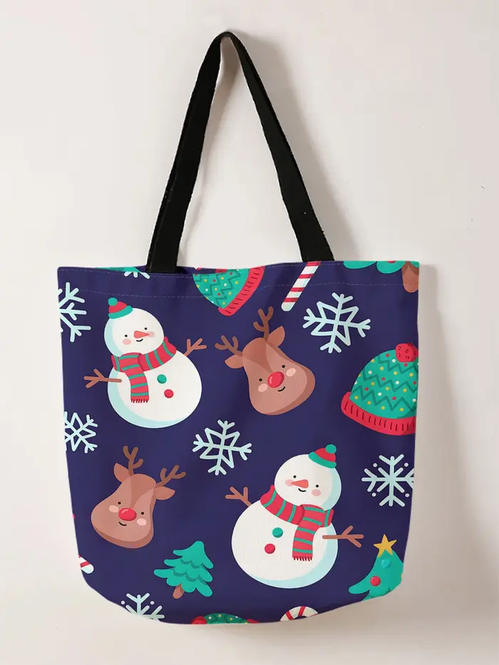 Sac à main décontracté imprimé sur le thème de noël, sac à dos réutilisable à la mode, sac à main mu
