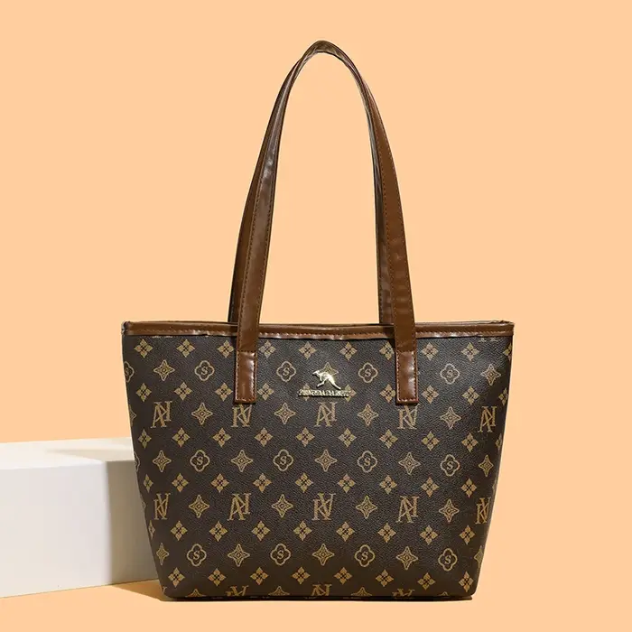 Sac à main Mama - Sac à bandoulière polyvalent en cuir souple à carreaux avec grande capacité - Idéal pour les trajets