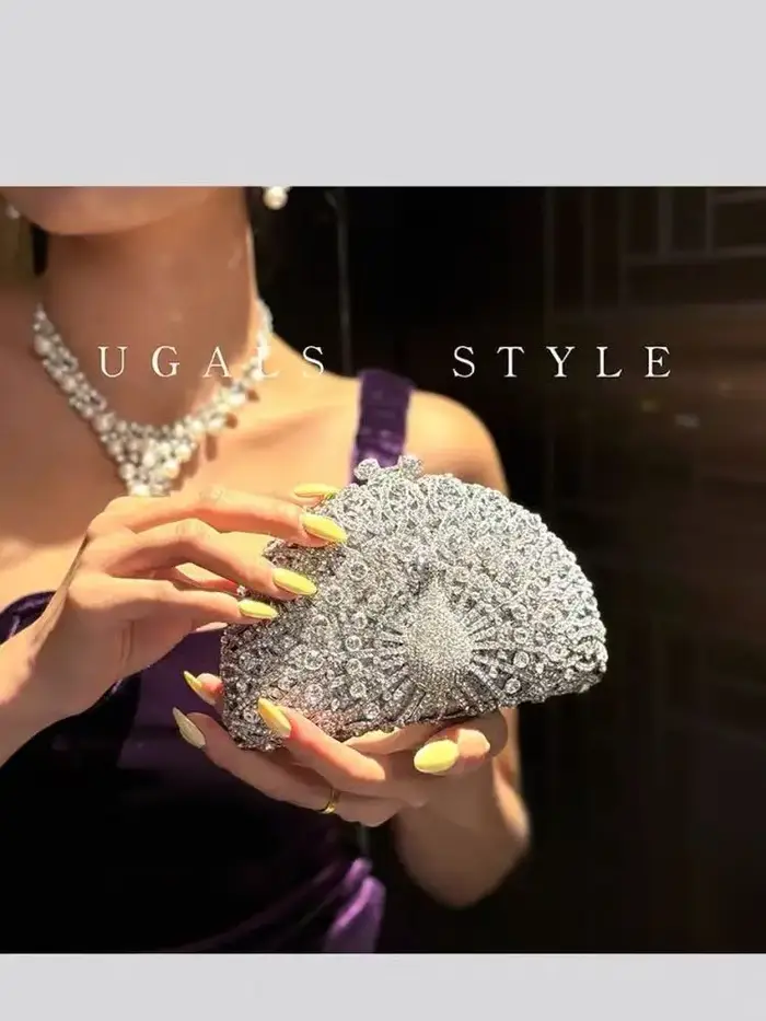 Sac à main de luxe en métal pour femmes, pochette de Banquet pour fête de mariage, strass en cristal