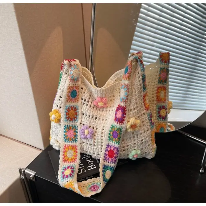 Sac à main en Crochet à fleurs