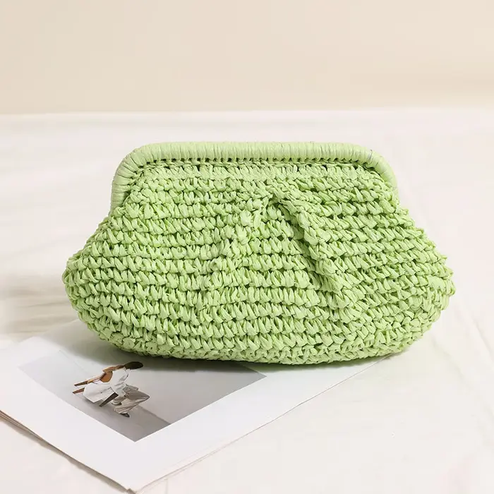 2025 nouvelles femmes paille tissé sac chaîne sangle