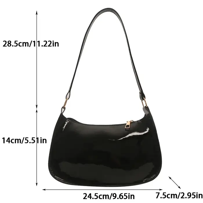 Sac à main en cuir verni vintage pour femme