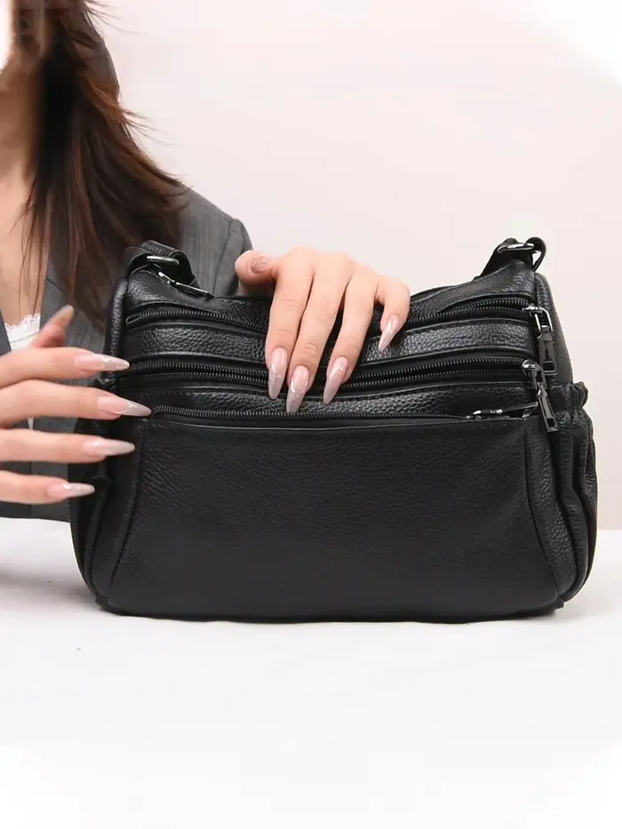 Sac à bandoulière plissé rétro pour femmes